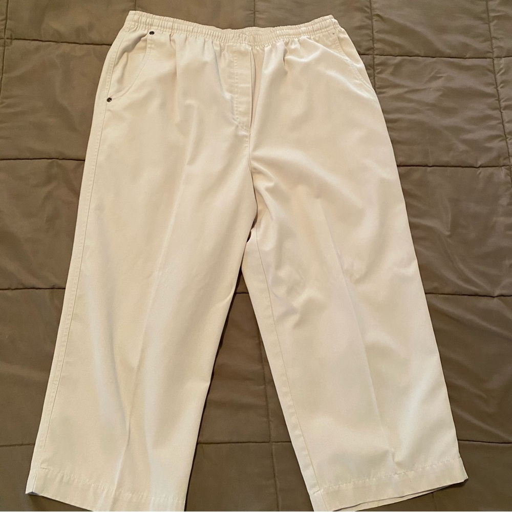 👗 Cream Elastic Waist Pants - Picture 5 of 8